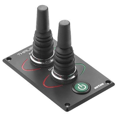 Vetus Bow thruster panel with two joysticks for hydraulic bo