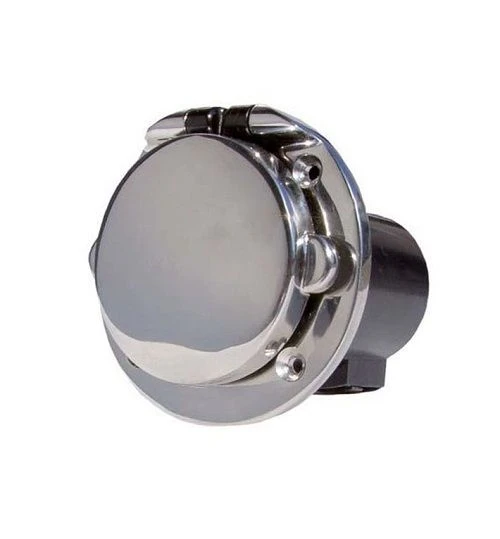 Shore power wall inlet 16A, polished IP56, flush mounted Stainless steel AISI 316