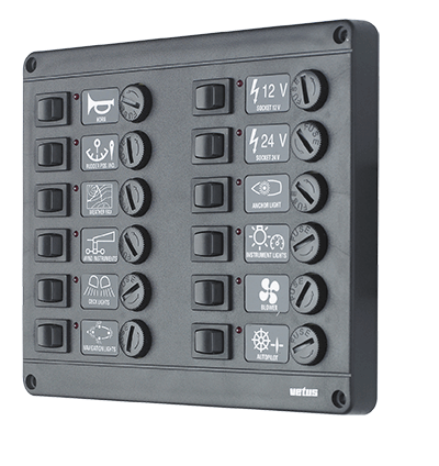 Switch panel type P12 with 12 fuses 24V