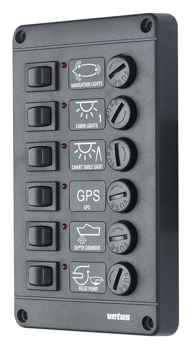 Switch panel type P 6 with 6 fuses 12V