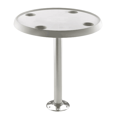 Vetus Round Table 60cm dia with Pedestal & Base Plate - Height 68cm