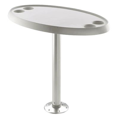 Vetus Oval Table 76x45cm with Pedestal & Base Plate - Height 68cm
