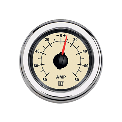 Vetus Ampmeter Cream 12/24v +/- 50A cut-out 52mm