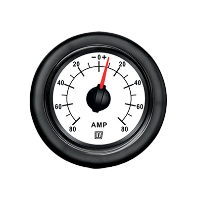 Vetus Ammeter White 12/24v +/- 150A cut-out 52mm