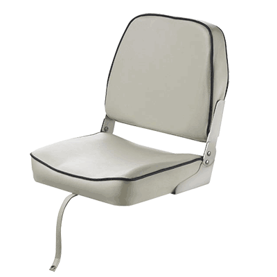 Vetus FISHERMAN Classic Folding Seat - White - Dark Blue Seams