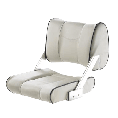 Vetus FERRY Helm Seat - Adjustable Backrest - White - Dark Blue Seams