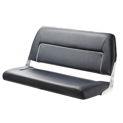 Vetus FIRST CLASS Deluxe Folding Bench Seat - Dark Blue - White Seams