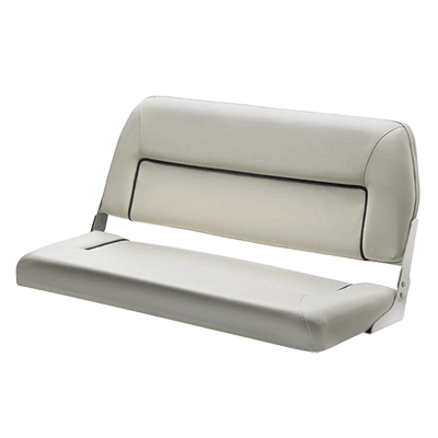 Vetus FIRST CLASS Deluxe Folding Bench Seat - White - Dark Blue Seams