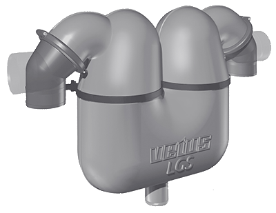 Vetus Exhaust Gas Separator 75mm - 50mm drain