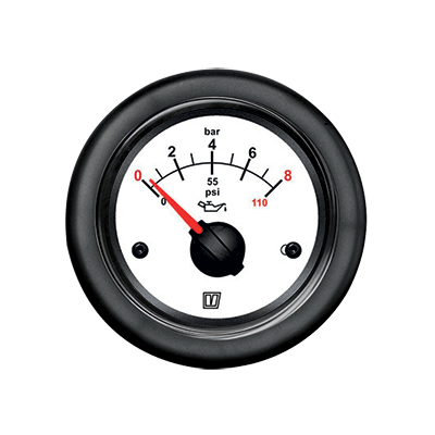 Oil pressure gauge cream 24V (0-8 kg/cm2) cut-out Ø52mm