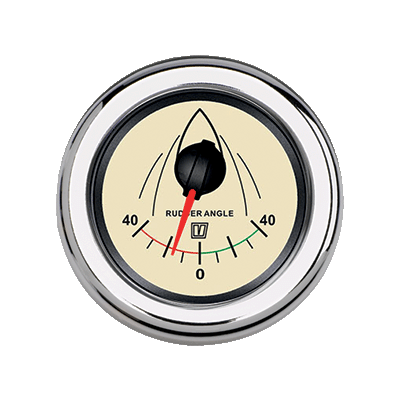 Vetus Rudder Position Indicator Cream 12/24v cut-out 52mm