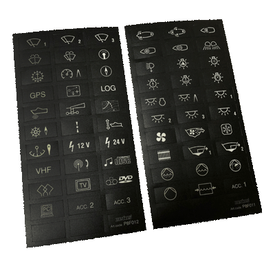 Vetus Set labels for P8F switchpanel