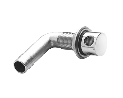 Air-vent nipple S/S 316 for hose Ø 16 mm angled