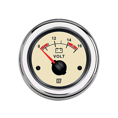 Vetus Voltmeter 12v Cream 10-16V cut-out 52mm