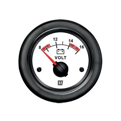 Vetus Voltmeter 12v White 10-16V cut-out 52mm