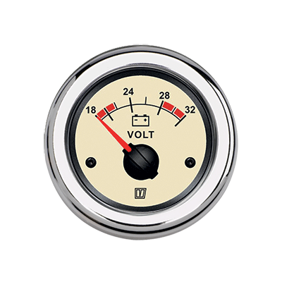 Vetus Voltmeter 24v Cream 20-32v cut-out 52mm