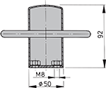 ACHIL090B Stainless Bollard Dimensions.