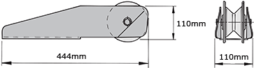 EDW Bow Roller Dimensions.