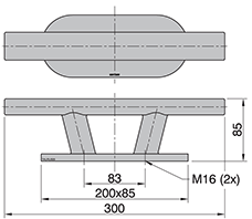 TAURUS05 Stainless Bollard Dimensions.